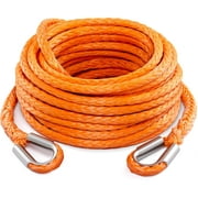 Winch Rope Extension 1/4 Inch x 50 Ft 10,000 Lbs, Synthetic Winch Extension Line Cable for Off Road Vehicle ATV UTV Truck etc (Orange)