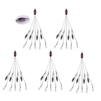 BESTSKY 5Pcs Fishing Rig 5 Arms 4 Blades 21.5cm Float Rig Umbrella Fishing Lures