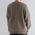 thumbnail image 5 of Yuanlong Mens Sweaters Oversized Cable Knitted Sweater For Round Neck Long Sleeve Pullover Tops Winter Layer Warm Clothes, 5 of 9