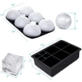thumbnail image 3 of HONYAO Whiskey Cocktail Ice Mold, Silicone Round Ice Ball Maker Mold Large Square Ice Cube Tray with Lid - 6 Ice Balls + 6 Ice Cubes Black, 3 of 3