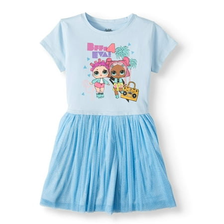 L.O.L. Surprise! Foil Mesh Dress With Glow In The Dark Graphic (Little Girls & Big Girls)