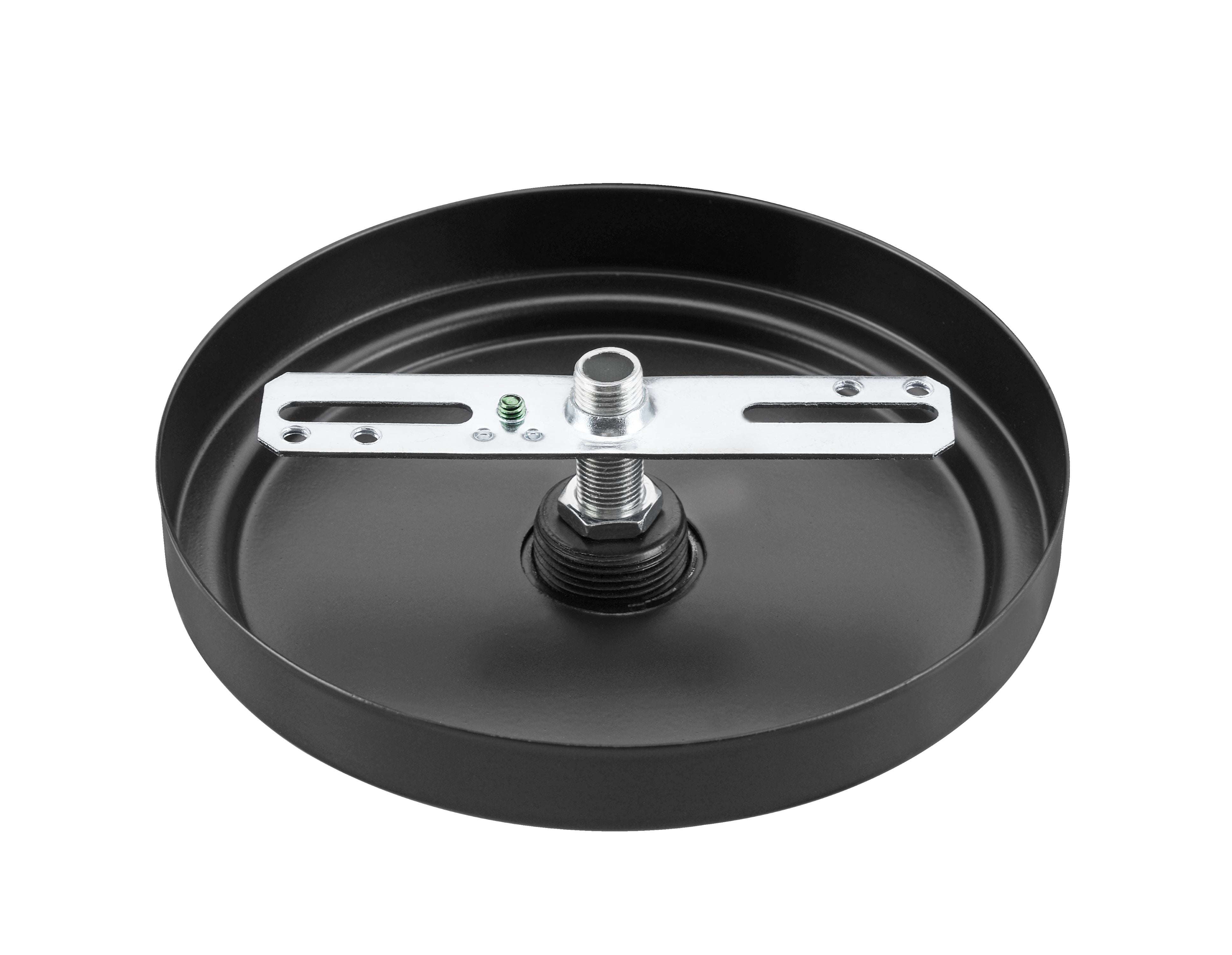 Aspen Creative 21507-51, Matte Black Transitional Chandelier Fixture Canopy Kit, 5-1/8" Diameter with Collar Loop, 1" Center Hole