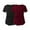 Black, variant on IROINNID Plain Maternity T Shirts for Women Pregnant Solid Color Round Neck Short Sleeve Nursing Blouse Two Pieces,Burgundy