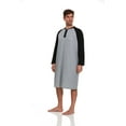 thumbnail image 3 of London Polo Mens Nightshirt - Cotton Long Sleeve Lounge, Sleep Henley Shirt Pajama - Mens Nightgown/Big Sleeping Top, Grey/Medium, 3 of 6