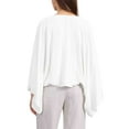 thumbnail image 3 of INSPIRE CHIC Women's Casual Cardigan 3/4 Sleeves Loose Fit Solid Color Linen Shrug S White, 3 of 6