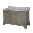 thumbnail image 3 of Katherine 60" Double Bathroom Vanity with Weathered Gray Cabinet and Carrara Marble Top, 3 of 6