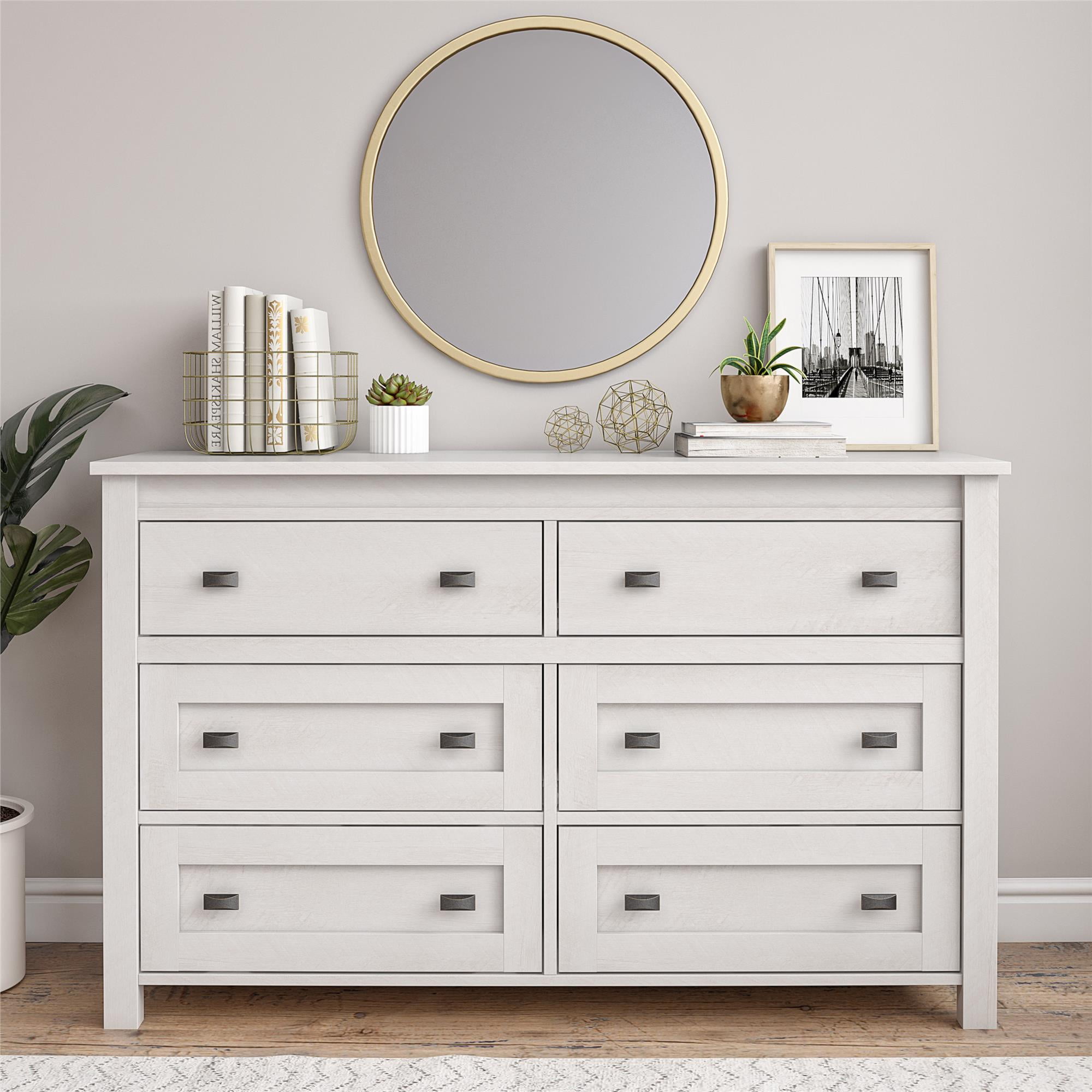 Ameriwood Home Farmington 6 Drawer Dresser, Ivory Oak