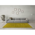 thumbnail image 3 of Ahgly Company Machine Washable Indoor Square Solid Yellow Modern Area Rugs, 5' Square, 3 of 4