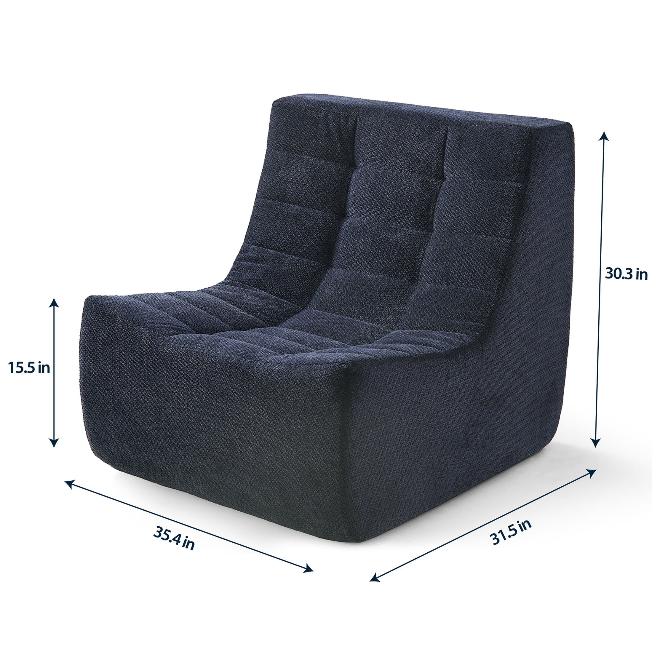 Serta Lisbon Foam Filled Lounger Chair, Navy