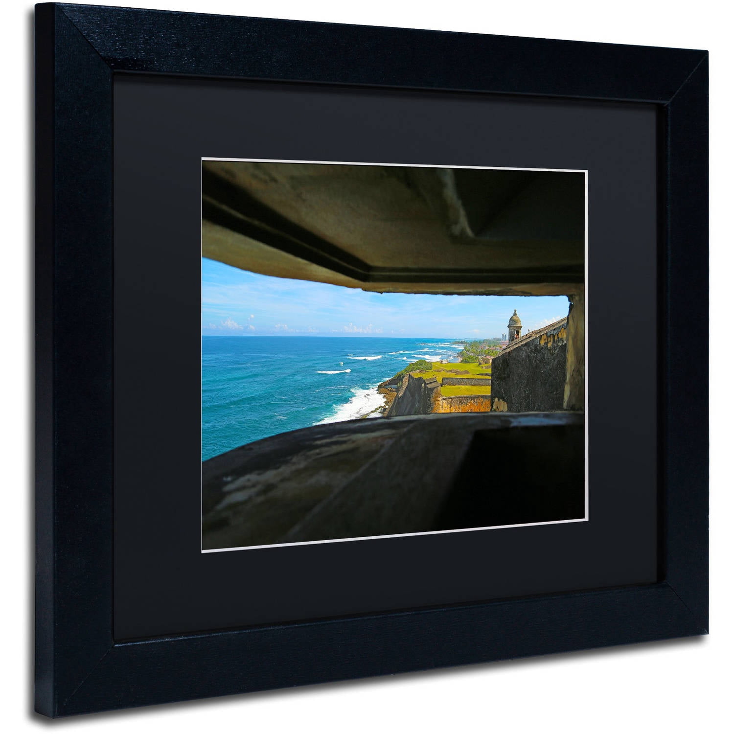 Trademark Fine Art "Castillo de San Felipe del Morro 9" Canvas Art by CATeyes, Black Matte, Black Frame