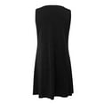 thumbnail image 4 of Womens Dresses Summer Sleeveless Print Tank Top Cutout V Neck Loose Beach Short Mini Tank Casual Dress Black L, 4 of 7