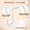 thumbnail image 3 of EcoNesxp inch Heavy Duty Metal Wall Rod Bracket Closet Rod Support Rack Clothes Organizer for Shelves Closet Rods White Piece Closet Rod Center Support, 3 of 5