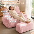 thumbnail image 6 of LaoGeoRon Pink Bean Bag Chair for Adults with Ottomans,Memory Foam Filled Bean Bag Sofa Footrest with Armrests,Removable Washable Cover, 6 of 9