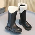 thumbnail image 6 of TOWED22 Girls Knee-High Fashion Boot Side Zipper and Buckle Strap Riding Boots(A,2.5), 6 of 7
