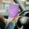 thumbnail image 6 of KLL Lilac Glittering Print 40oz Stainless Steel Insulated Car Cup with Spillproof Lid - Keep Your Drink Hot or Cold on the Go-Without Straw, 6 of 8
