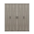 thumbnail image 4 of Noble House 4-Door Wardrobe with 1 Lockable Drawer,Large Storage Space, Closet Organizer, Gray, 4 of 9