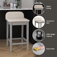 thumbnail image 3 of Hillsdale Maydena 26" Wood Contemporary Counter Stool in Gray, 3 of 17