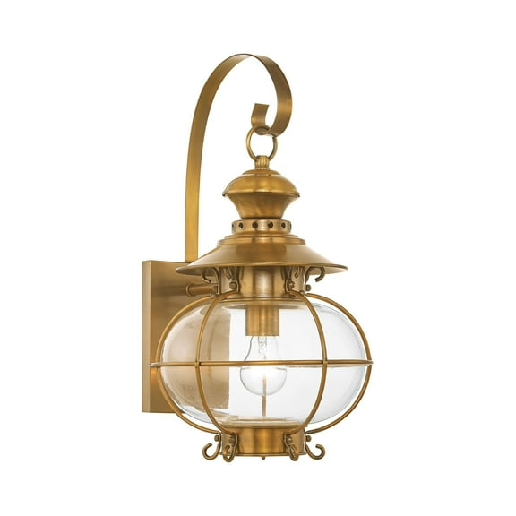 Livex Lighting Harbor Outdoor Wall Lantern in Flemish Brass