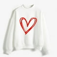 thumbnail image 6 of Baqcunre Crewneck Sweatshirts Printing Sweatshirt Top Long Sleeved Sweatshirt Casual Blouse Temperament Pullover Top (White 2 S-2XL), Womens Sweatshirt Womens Tops Valentine's Day Shirts for Women, 6 of 6
