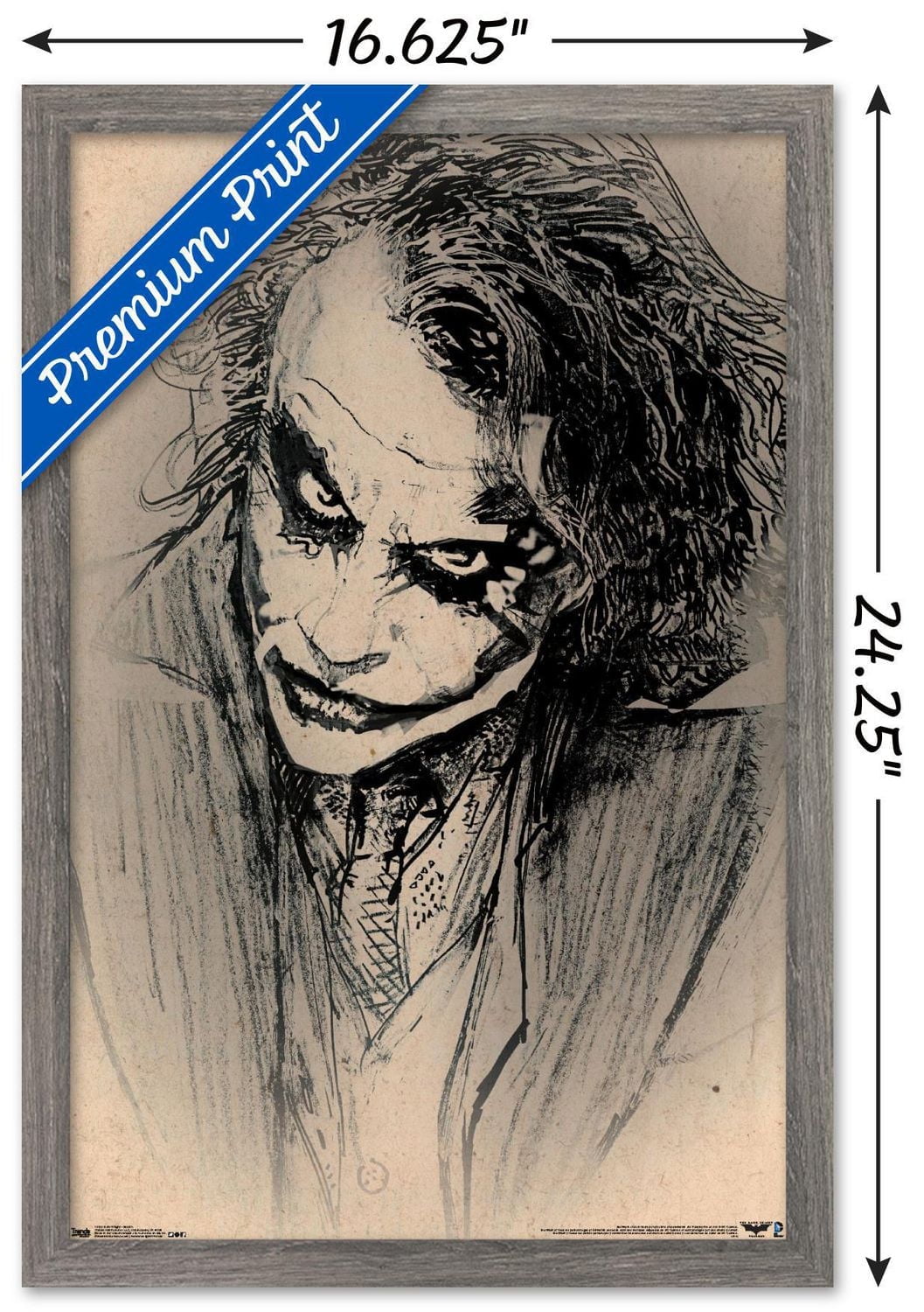 DC Comics Movie - The Dark Knight - The Joker - Sketch Wall Poster, 14.725" x 22.375"