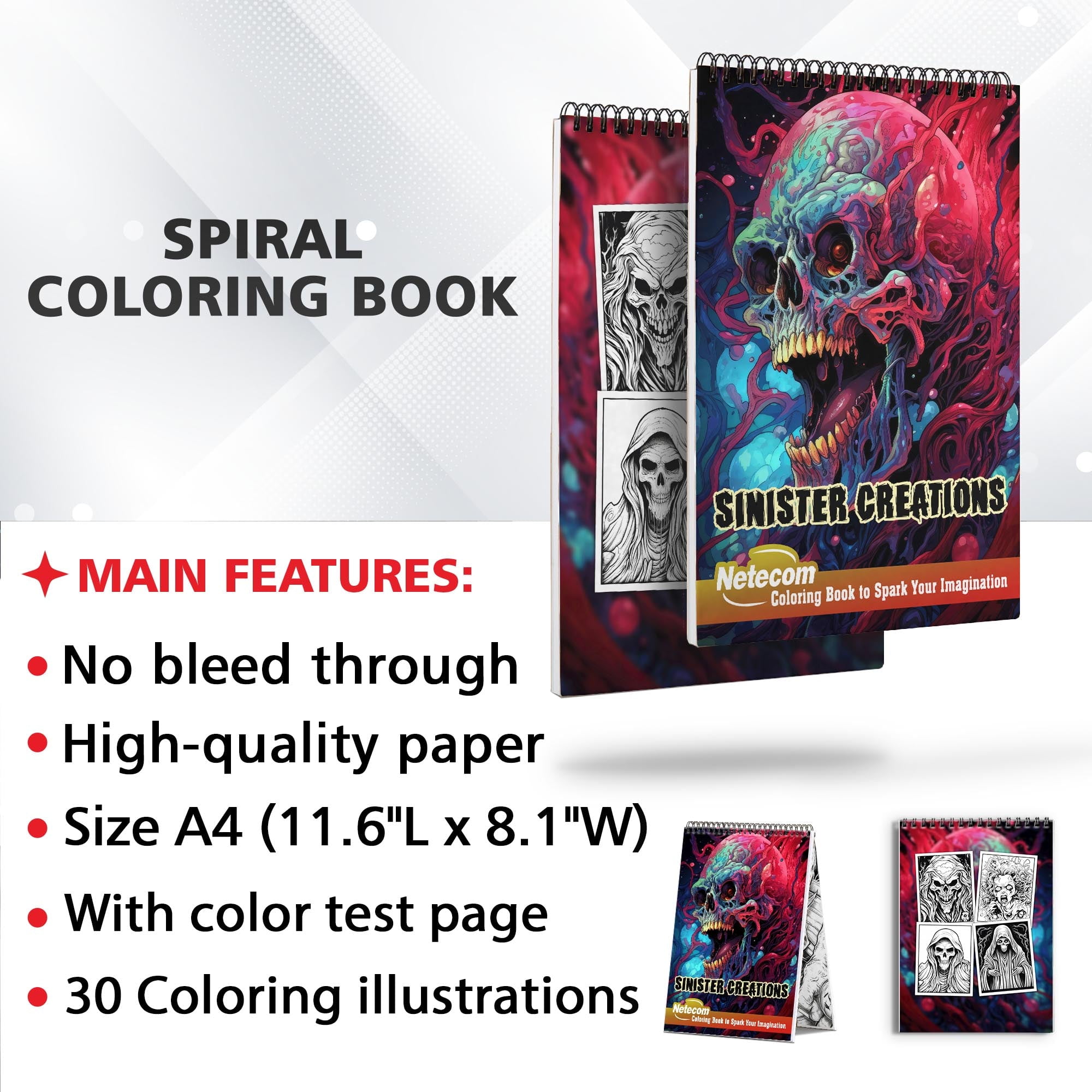 LBKHOUSE Christmas Train Coloring Book Spiral Bound for Adults, Premium Cover