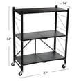 thumbnail image 3 of Metal 3-Tier Foldable Utility Rack, Black, 3 of 5