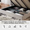 thumbnail image 5 of Zanmintaobo King Bed Frame with Lift up Storage,Wood Platform Bed with Headboard,Solid Wood Slat Support,Sturdy & Noiseless,No Box Spring Needed,Ivory, 5 of 12