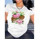 thumbnail image 1 of Camiseta Para Mujer De Verano Para Uso Diario, Viajes, Desplazamientos1pc Women'S Fashionable Polyester T-Shirt with "All The Pretty Girls Roll Like This" Print, Casual Crew Neck, Medium Stretch Kni, 1 of 6