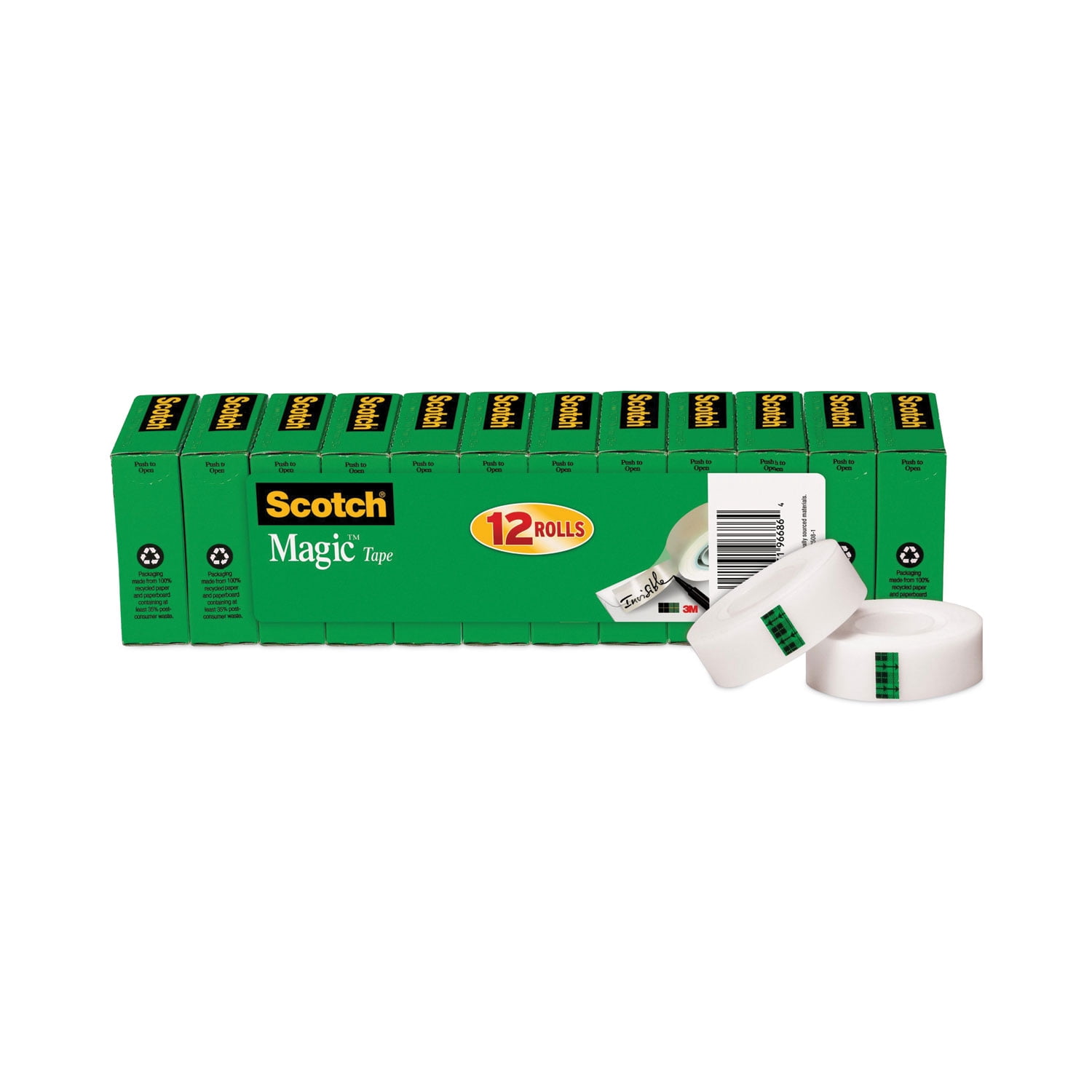 Clip Dispenser Value Pack With 12 Rolls Of Tape, 1" Core, Plastic, Charcoal | Bundle of 5 Packs