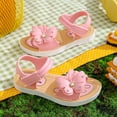 thumbnail image 4 of 4-5 Years Girls Toddler/Little Kid Open-Toe Flower Summer Dress Sandals Shoes Summer Girls' Sandals Anti-skid Soft Soles Small Medium And Large Children's Butterfly Decorative Princess Shoes Pink, 4 of 4