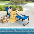 thumbnail image 4 of Costway 2 Pcs Chaise Longue Pliante Portable Bain de Soleil avec Dossier Réglable Bleu Marine, 4 of 8