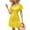 Yellow, variant on IDOPIP Women's 2025 Summer Short Dress V Neck Short Sleeve A Line Hollow Out Casual Beach Party Dresses
