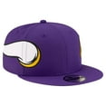 thumbnail image 3 of Men's New Era Purple Minnesota Vikings  Helmet 9FIFTY Snapback Hat, 3 of 5