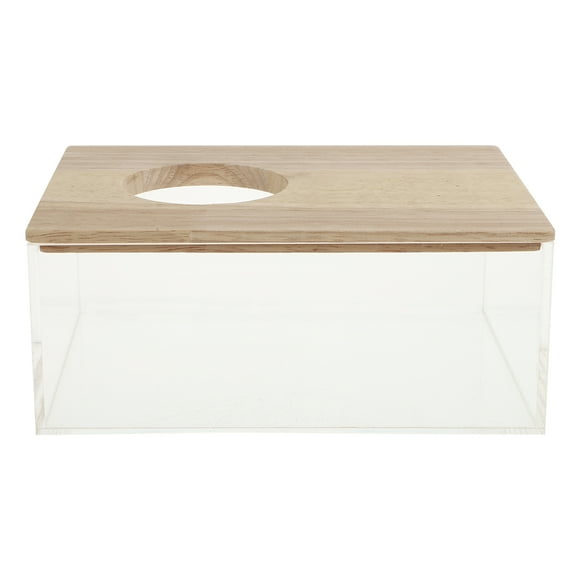 Small Animal Toilet Bathtub Transparent Wood 1Pack 7.9X5.9X3.1In