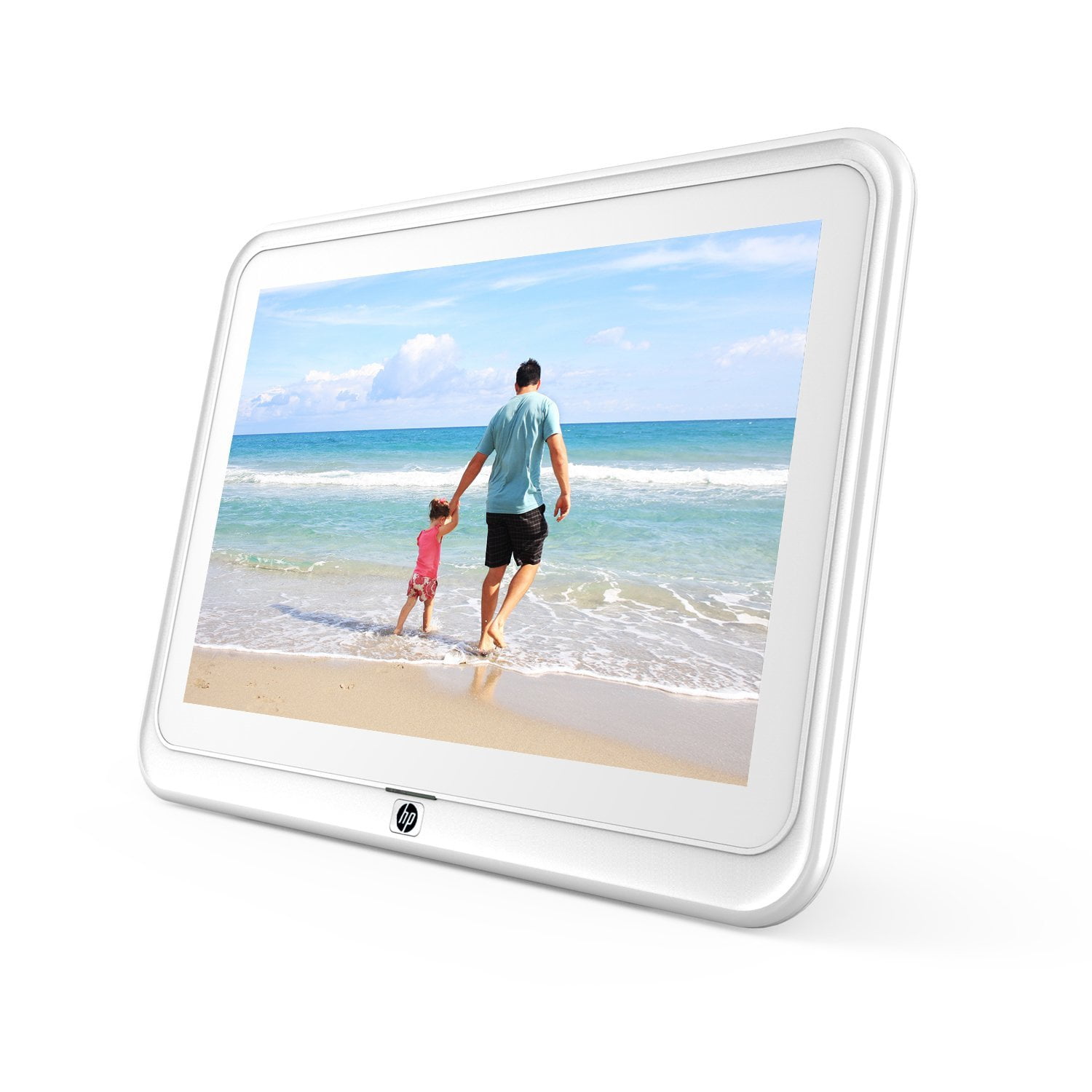 HP df1050tw 10.1 inch WiFi Digital Photo Frame with HD Display, iPhone &  Android App, 8GB Internal Storage, SD Card, Memory Drive Slots, Stereo 