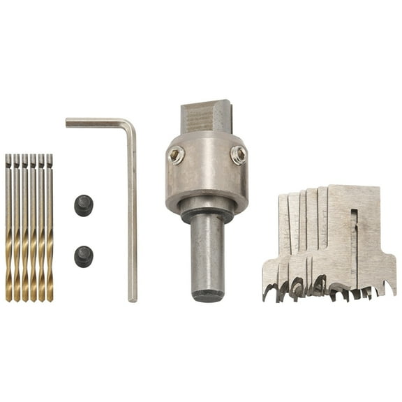 13 Pcs Ring Drill Bit Set, Wood Ring Drill Bit Wooden Ring Maker Steel Wood Bead Drill Bit for DIY Rings Making Jewelry,1 x handle 6 x blades 5 x drill bits 1 x wrench,silver