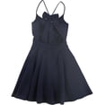 thumbnail image 2 of CITY STUDIO Womens Navy Spaghetti Strap V Neck Mini Evening Fit + Flare Dress 9, 2 of 2