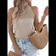 thumbnail image 1 of Camisetas de Tirantes de Crochet de Verano para Mujer 2025, Suéter Informal de Cuello Redondo, Holgado, Sin Mangas, Color Caqui, Talla XL, 1 of 7
