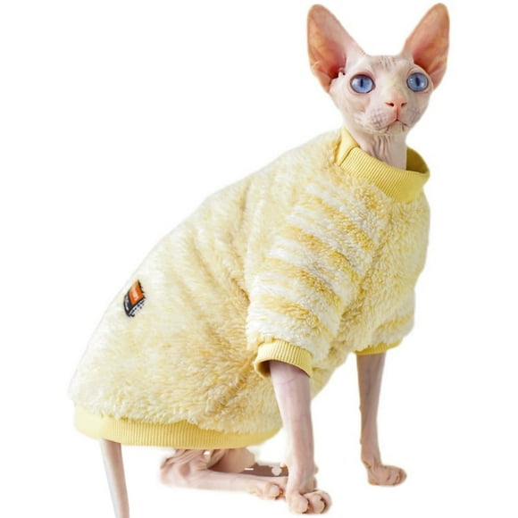 Chandail d'Hiver pour Chat Sphynx Vêtements de Mode Doux Confort Épaissi Sans Poils Tenues pour Chat
