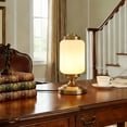 thumbnail image 6 of SUNMORY Gold Table Lamps with White Glass Shade, Elegant Brass Base Desk Lamp, Warm 2700K Ambient Light for Bedroom, Living Room, Nightstand, Entryway, Classic Home Decor, 6 of 11