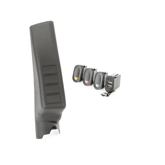 Rugged Ridge by RealTruck Switch Pod for Wrangler JK/JKU | A-Pillar, 3 Switch, Dual USB Connector | 17235.98 | Compatible with 2011-2018 Jeep Wrangler JK/JKU