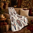 thumbnail image 3 of Bohemian Dreamcatcher Pattern Cream Rustic, Cozy Friendship Quote Scene, Warm Flannel Blanket for Living Room and Reading Nook, Art Lovers Friendship Gift, Artistic Home Decor, 3 of 9