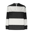 thumbnail image 3 of Women's Colorblock Sweatshirt Fall Casual Crewneck Zip Long Sleeve Shirts Loose Comfy Pullover Tops, 3 of 5