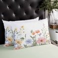 thumbnail image 4 of Floral Botanical Throw Pillow Cover 24 x 36 Inch Decorative Pillow Cover Spring Flowers Farmhouse Lumbar Pillowcase Seasonal Rectangle Cushion Case for Couch Sofa Bed Living Room, 4 of 7
