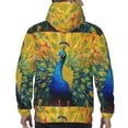 thumbnail image 7 of Haiem Peacocks Patterned Men's Hoodie with Kangaroo Pocket - Ideal Pullover Sweatshirt for Daily Wear, Travel, and Home-X-Large, 7 of 7