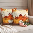 thumbnail image 2 of Thanksgiving Orange Pumpkins Outdoor Waterproof Pillow Covers, Fall Leaves Autumn Rustic Decorative Square Throw Pillowcase Sofa Cushion Sham for Patio/Couch/Chair, 24"x24" 2 Pack, 2 of 8