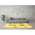 thumbnail image 3 of Ahgly Company Machine Washable Indoor Round Abstract Yellow Modern Area Rugs, 5' Round, 3 of 4