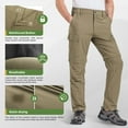 Hiauspor Hiking Cargo Pants for Men Convertible Zip Off with 5 Deep