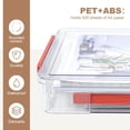 thumbnail image 4 of Elezeal A4 Red Plastic File Box with Lid & Handle, Portable Craft Paper Storage Organizer for Toys Invoices, 4 of 9