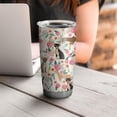 thumbnail image 4 of 20 Oz Chihuahua and Flower Florals Coffee Tumbler Double Wall Insulated Stainless Steel Water Bottle | Metal Reusable Thermoses Flask with Cup Cap | Leak & Sweat Proof with Anti-Dust Lid, 4 of 7